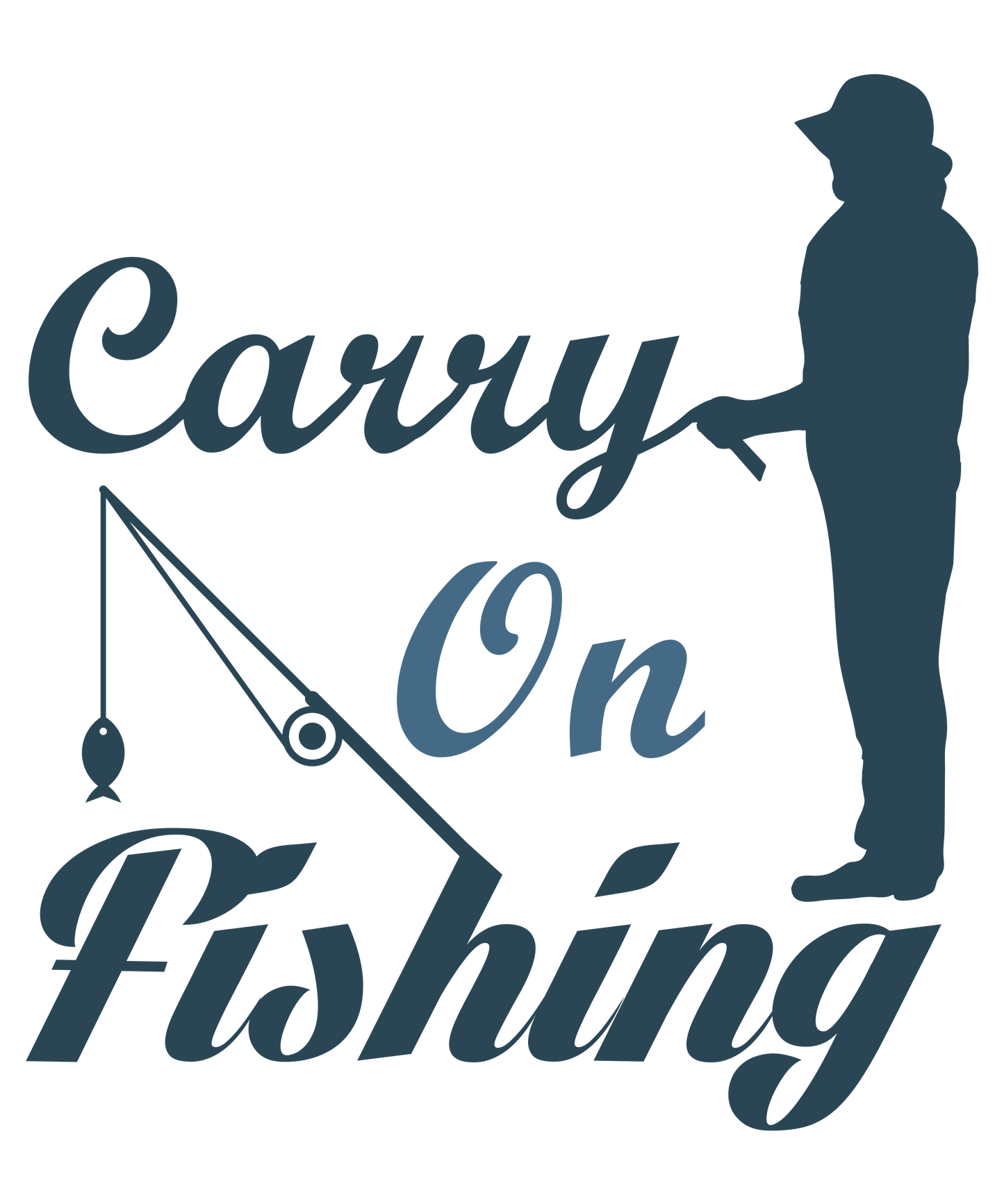 Carry on fishing- Decals Sticker Graphic - Auto, Wall, Laptop, Cell, Truck Sticker for Windows, Cars, Trucks