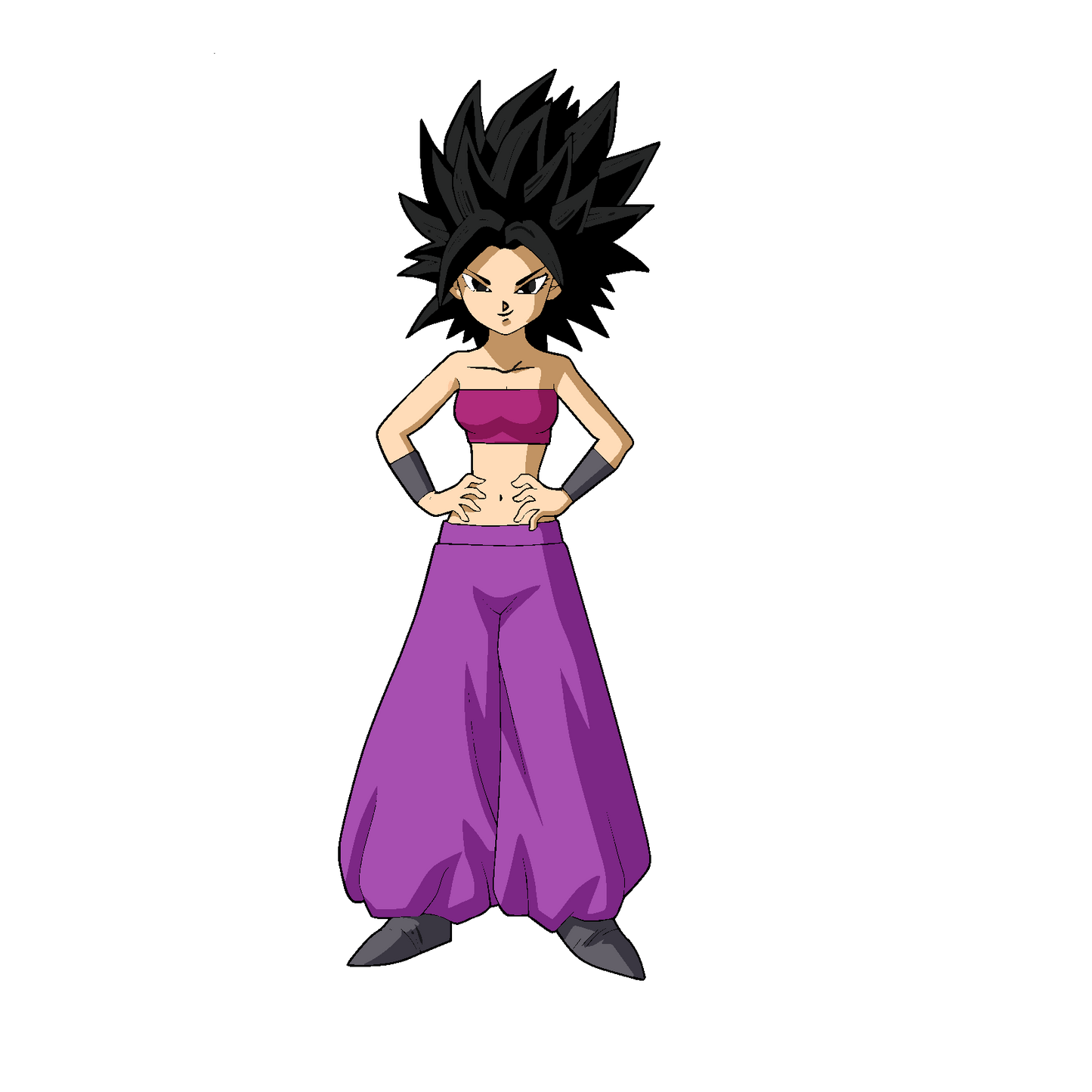 Black hair with Caulifla - Decals Sticker Graphic - Auto, Wall, Laptop, Cell, Truck Sticker for Windows, Cars, Trucks