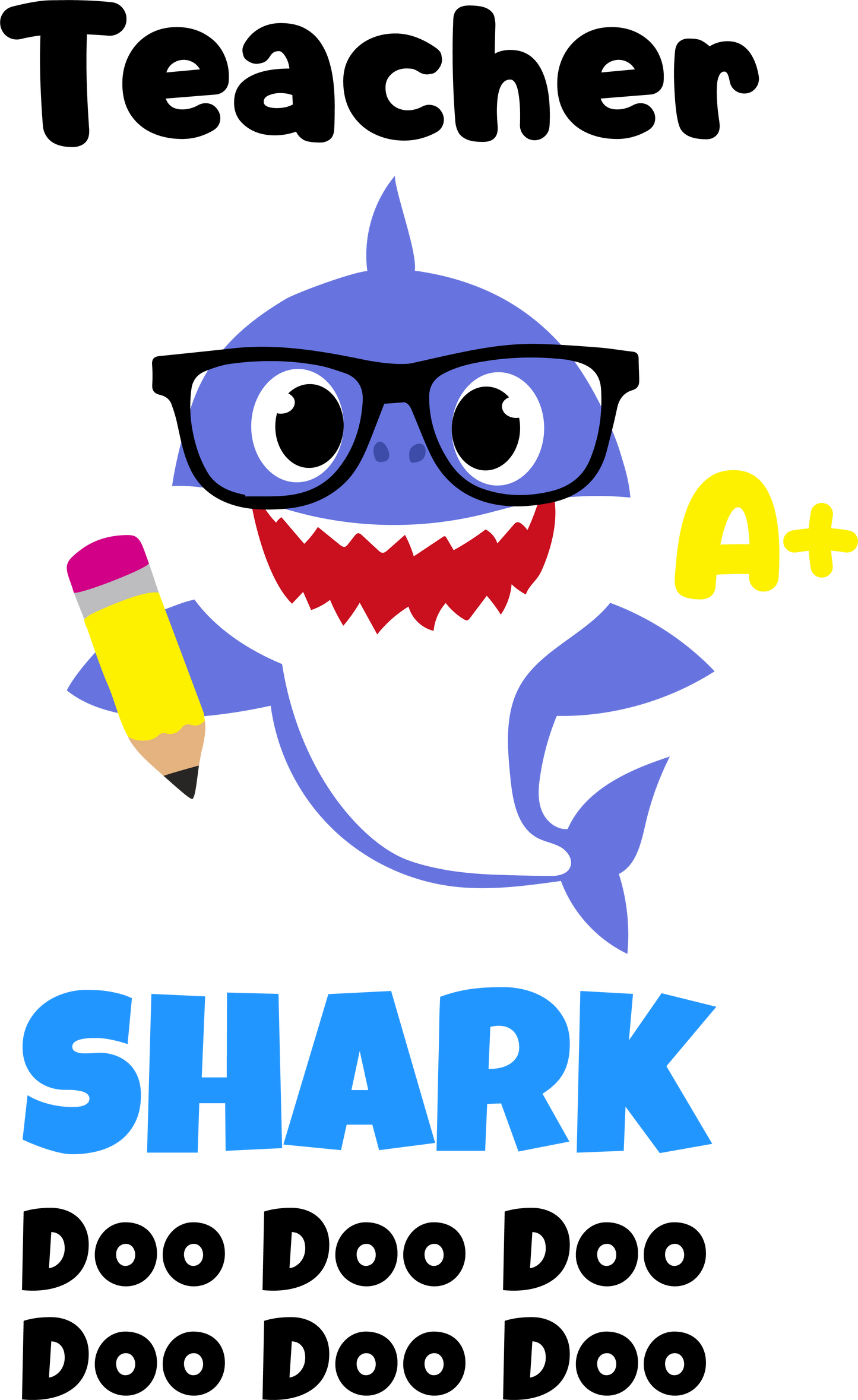 Teacher shark - Decals Sticker Graphic - Auto, Wall, Laptop, Cell, Truck Sticker for Windows, Cars, Trucks