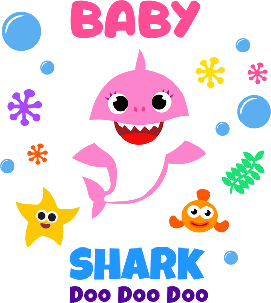 Baby shark girl  - Decals Sticker Graphic - Auto, Wall, Laptop, Cell, Truck Sticker for Windows, Cars, Trucks