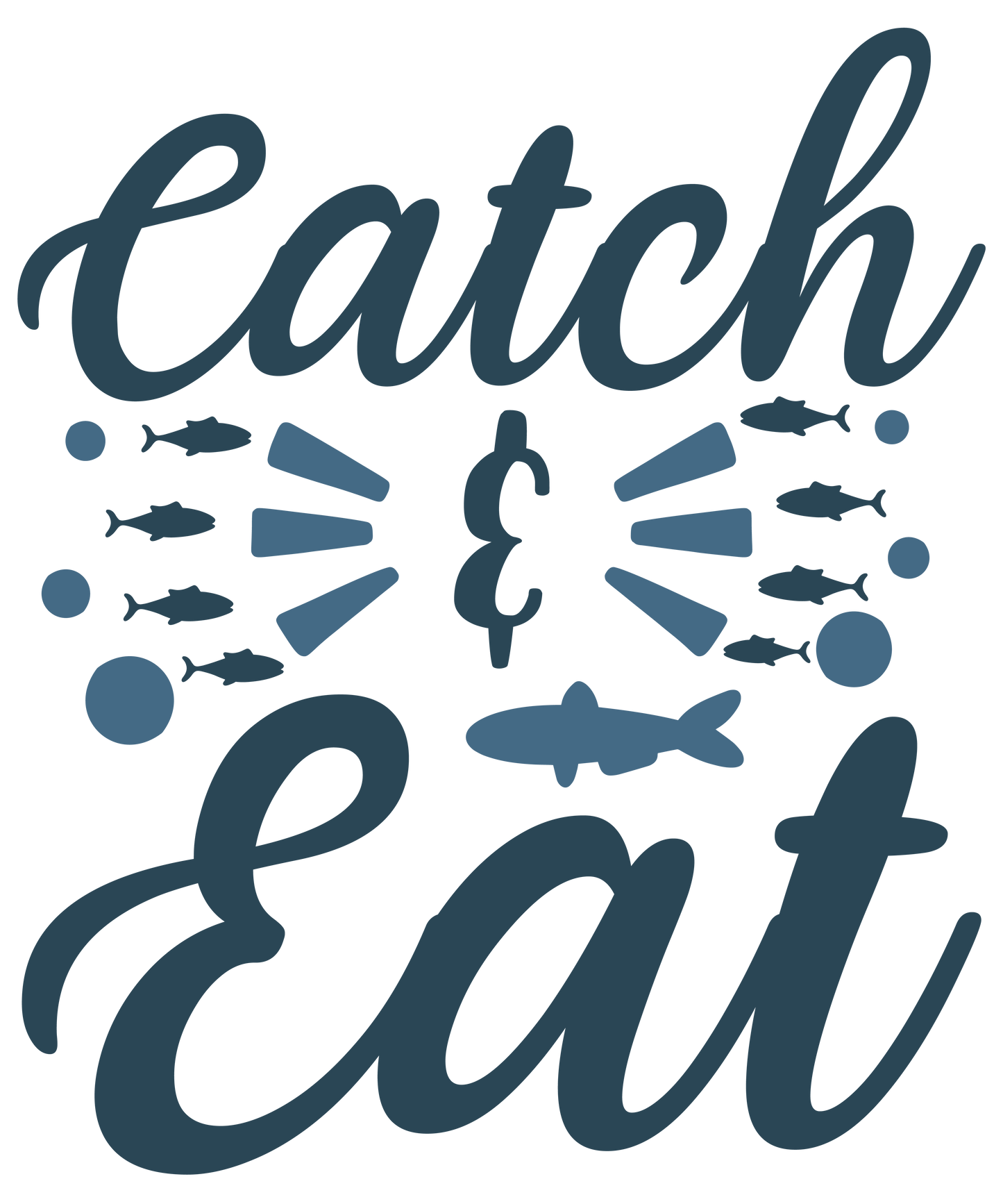 Catch & Eat- Decals Sticker Graphic - Auto, Wall, Laptop, Cell, Truck Sticker for Windows, Cars, Trucks