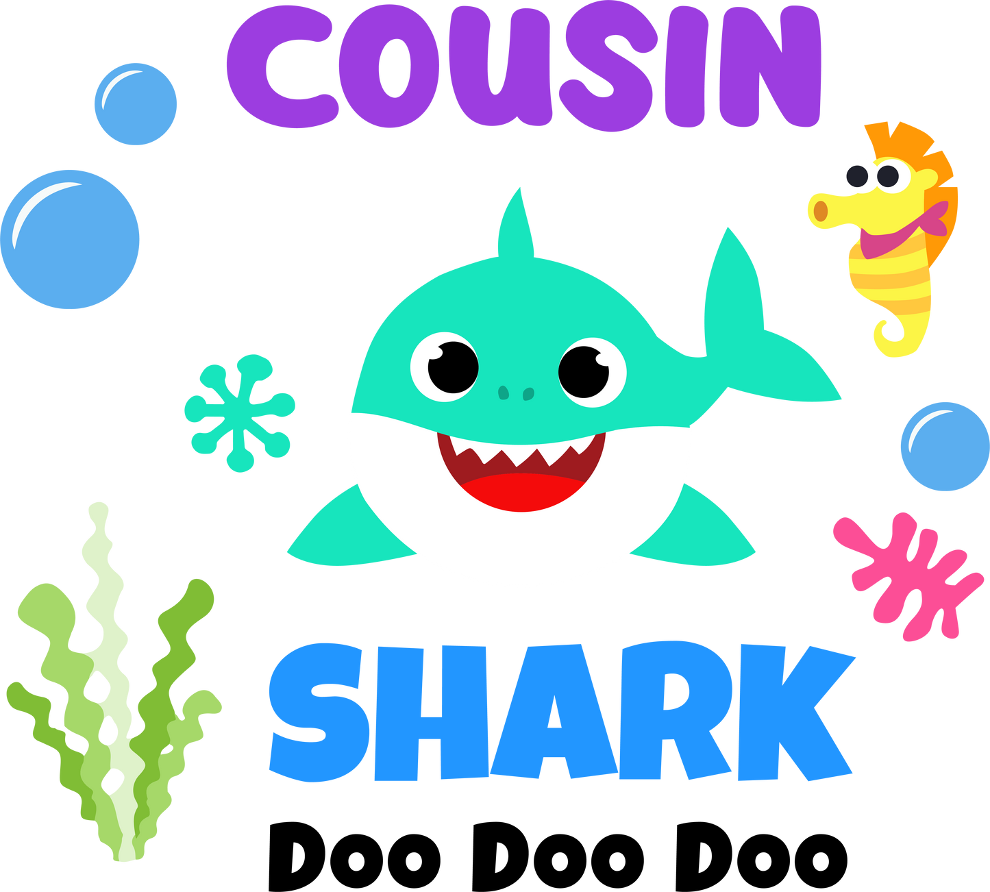 Cousin shark boy - Decals Sticker Graphic - Auto, Wall, Laptop, Cell, Truck Sticker for Windows, Cars, Trucks