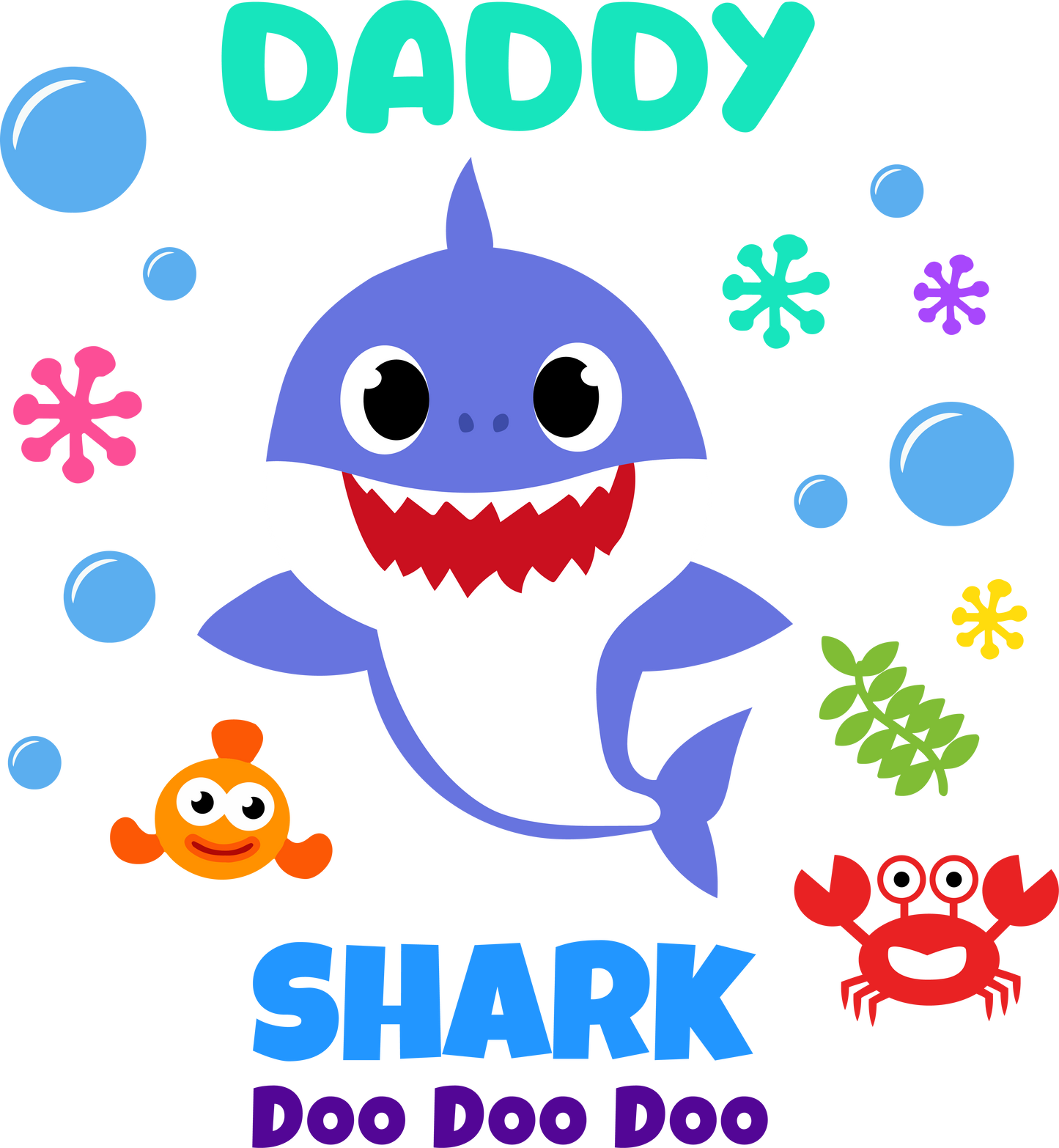 Daddy  shark  - Decals Sticker Graphic - Auto, Wall, Laptop, Cell, Truck Sticker for Windows, Cars, Trucks