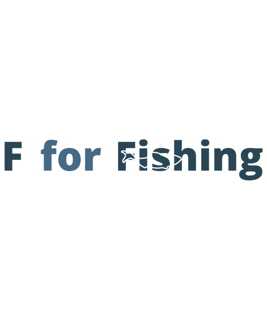 F for Fishing  -  Decals Sticker Graphic - Auto, Wall, Laptop, Cell, Truck Sticker for Windows, Cars, Trucks