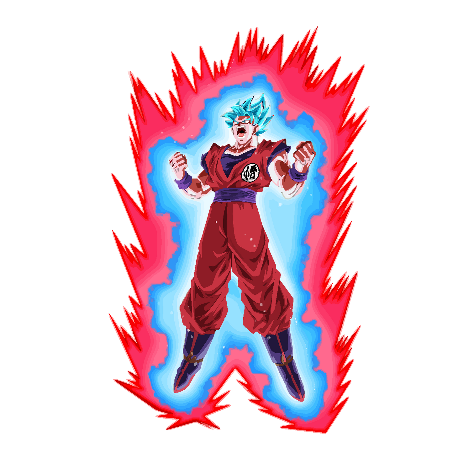 Super Saiyan blue Kaioken  Goku - Decals Sticker Graphic - Auto, Wall, Laptop, Cell, Truck Sticker for Windows, Cars, Trucks