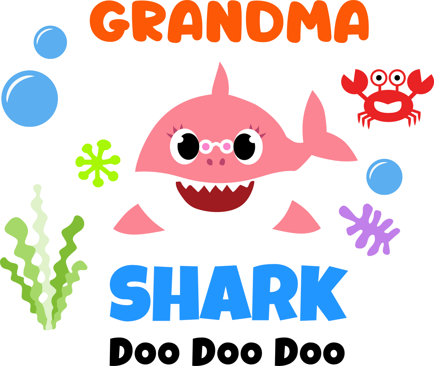 Pink grandma shark - Decals Sticker Graphic - Auto, Wall, Laptop, Cell, Truck Sticker for Windows, Cars, Trucks