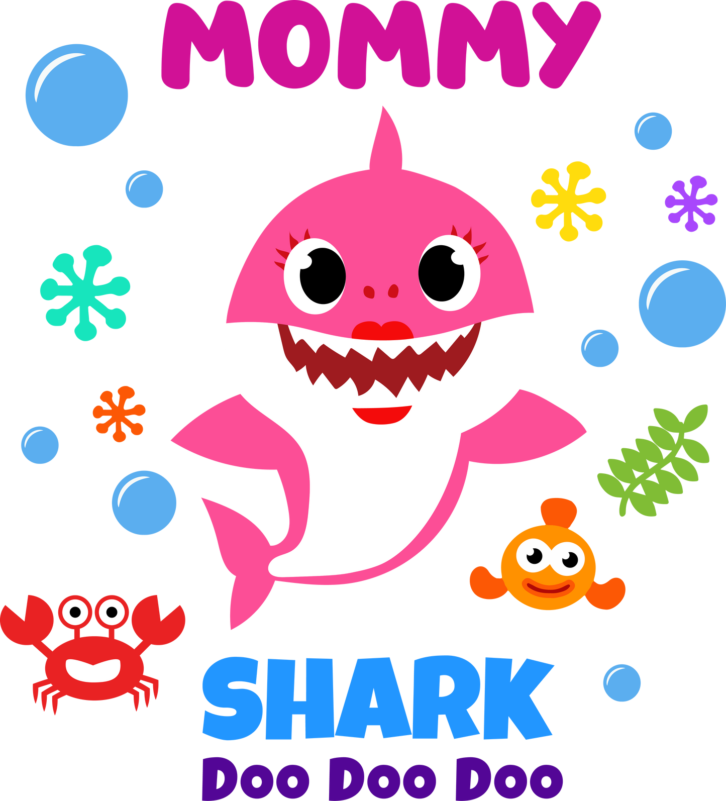 Mommy shark  - Decals Sticker Graphic - Auto, Wall, Laptop, Cell, Truck Sticker for Windows, Cars, Trucks