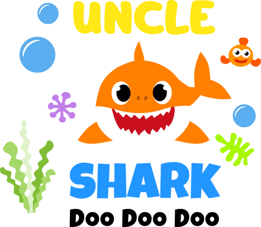 Uncle shark - Decals Sticker Graphic - Auto, Wall, Laptop, Cell, Truck Sticker for Windows, Cars, Trucks