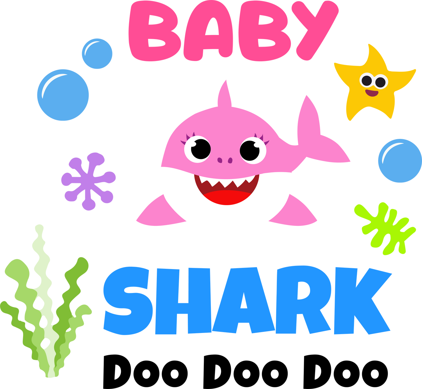 Pink baby  shark  - Decals Sticker Graphic - Auto, Wall, Laptop, Cell, Truck Sticker for Windows, Cars, Trucks