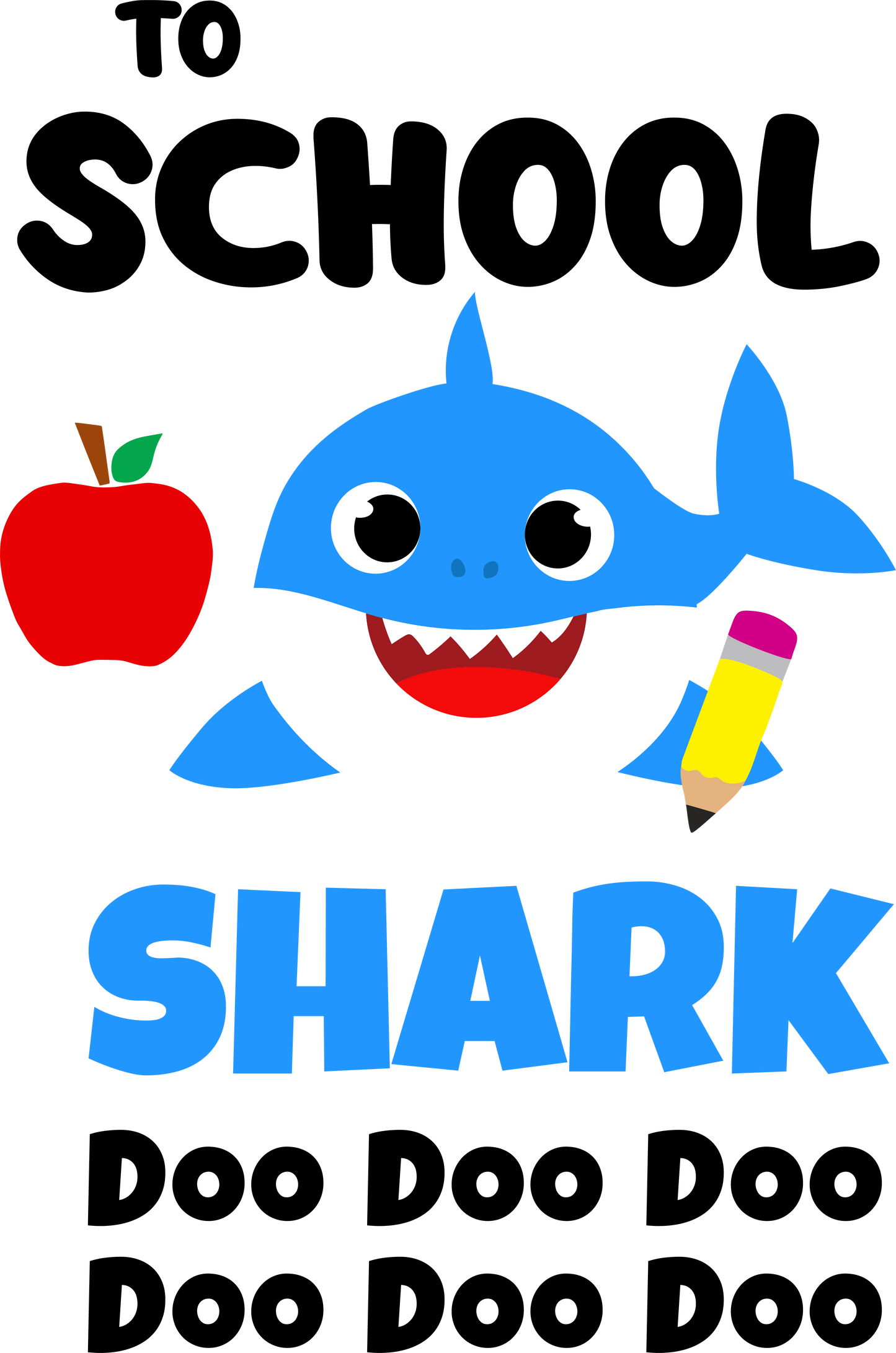 shark to school - Decals Sticker Graphic - Auto, Wall, Laptop, Cell, Truck Sticker for Windows, Cars, Trucks